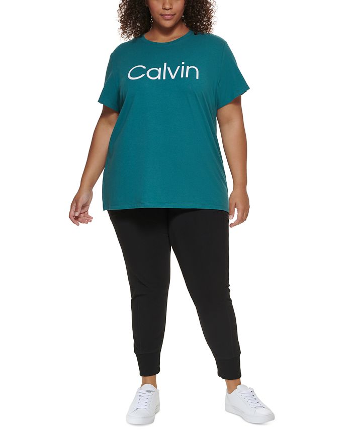Calvin Klein Plus Size Logo T-Shirt & Reviews - Tops - Plus Sizes - Macy's
