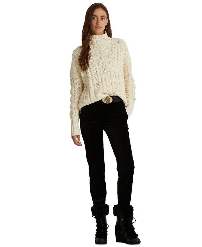 Lauren Ralph Lauren Cable-Knit Turtleneck Sweater & Reviews - Sweaters -  Women - Macy's