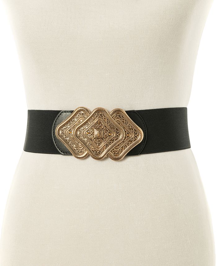 INC International Concepts Interlock Buckle Stretch Belt, Created for