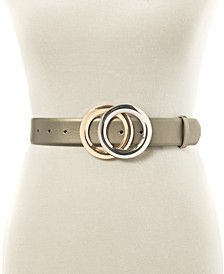 Two-Tone Double-Circle Buckle Belt, Created for Macy's
