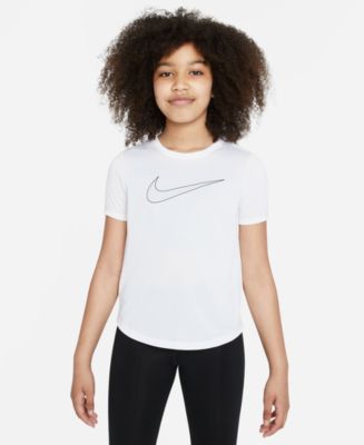 Girls white nike t hot sale shirt