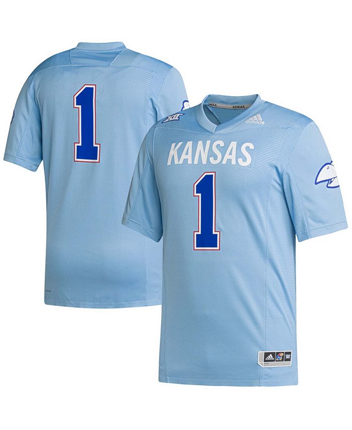 Men's adidas #1 Light Blue Kansas Jayhawks Premier Strategy Jersey