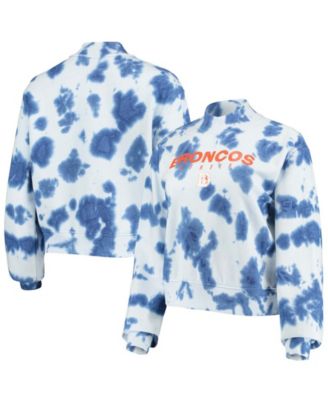 Junk Food - Women's Denver Broncos Tie-Dye Cropped Pullover Sweatshirt