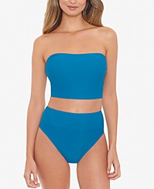 Juniors' Solid Tube Midkini Top & Bottoms, Created for Macy's
