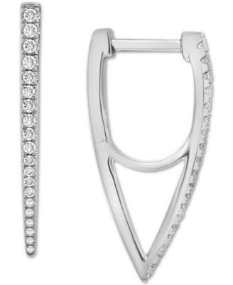 Wrapped - Diamond Graduate Arrow-Shaped Hoop Earrings (1/4 ct. t.w.)