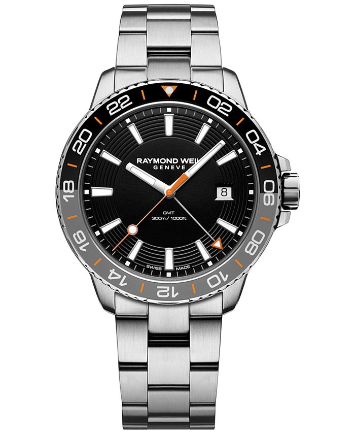 Raymond Weil - Men's Swiss Tango GMT Stainless Steel Bracelet Watch 42mm