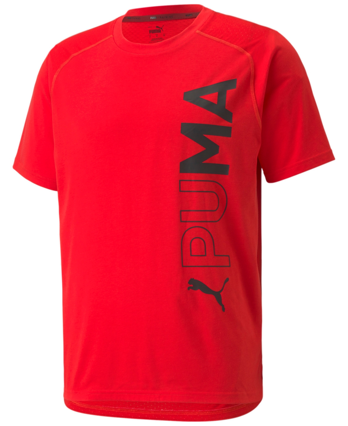 Puma Men's Vertical Logo Training T-shirt In Red | ModeSens