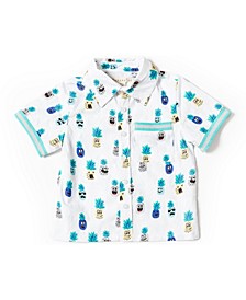 Toddler Boys Pineapple Button-Up Shirt