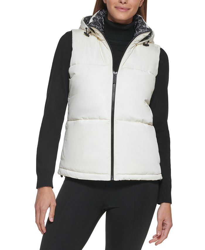 Calvin Klein Logo Lined Hooded Puffer Vest & Reviews - Coats & Jackets -  Women - Macy's