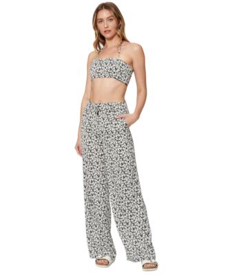 Bar III - Sofia Richie Satin Bralette Printed Top, Created for Macy's