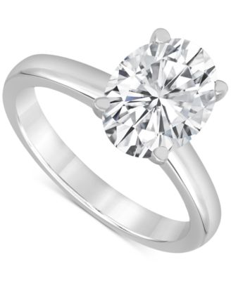 Certified Lab Grown Diamond Oval-Cut Solitaire Engagement Ring (3 ct. t.w.) in 14k Gold