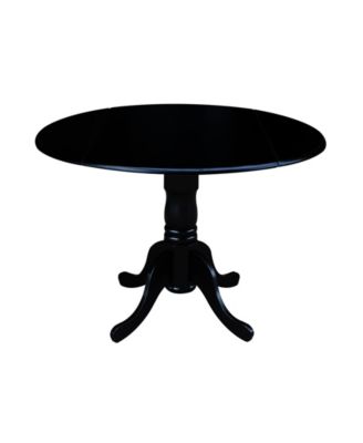 42" Dual Drop Leaf Table with 4 Ladder Back Dining Chairs - 5 Piece Dining Set