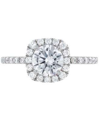IGI Certified Lab Grown Diamond Halo Engagement Ring (1-1/2 ct. t.w.) in 14k White Gold