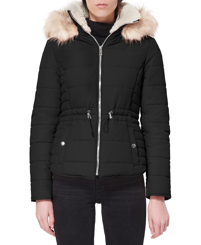 Maralyn & Me Juniors' Faux-Fur-Trim Hooded Puffer Coat & Reviews ...