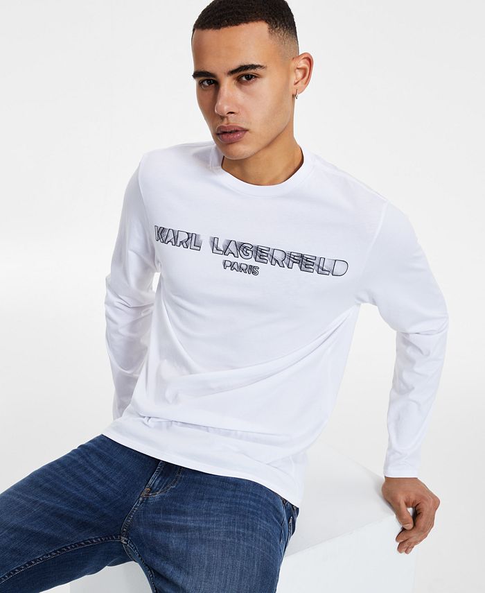 Karl Men's Long-Sleeve Multidimensional Logo T-Shirt & Reviews - - Men - Macy's