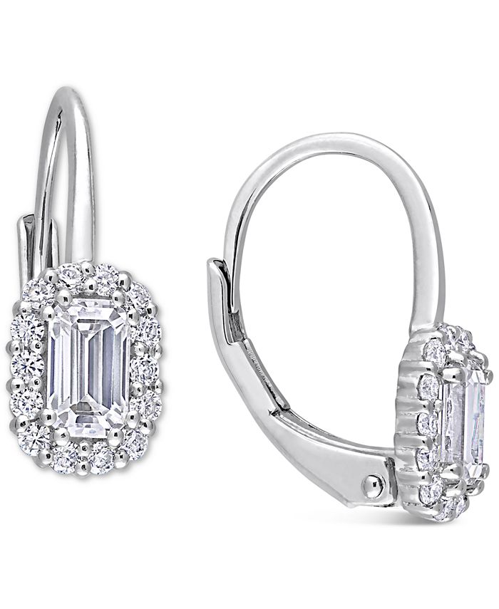 Macy s Lab Created Moissanite Leverback Earrings 4 5 ct. t.w. in