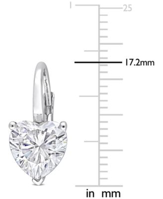 Lab-Created Moissanite Heart Leverback Earrings (4 ct. t.w.) in Sterling Silver