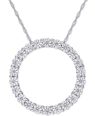 moissanite circle pendant