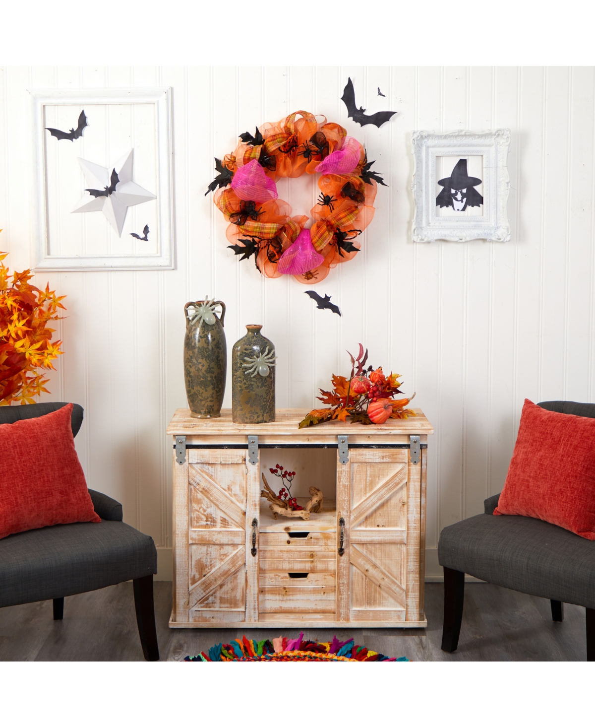 Halloween Spider Mesh Wreath