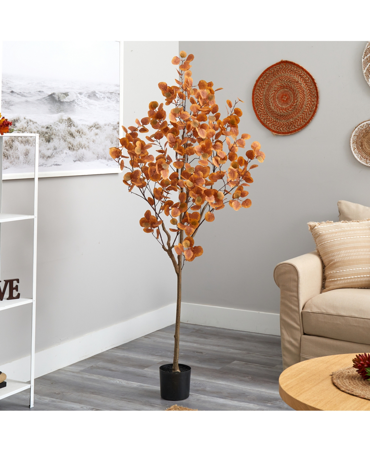NEARLY NATURAL 6' AUTUMN EUCALYPTUS ARTIFICIAL TREE 
