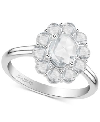 ArtCarved - Diamond Rose-Cut Oval Halo Engagement Ring (7/8 ct. t.w.) in 14k Gold