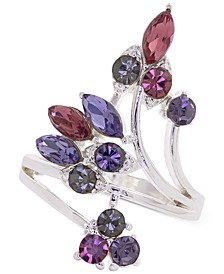 Silver-Tone Multi-Crystal Statement Ring, Created for Macy's
