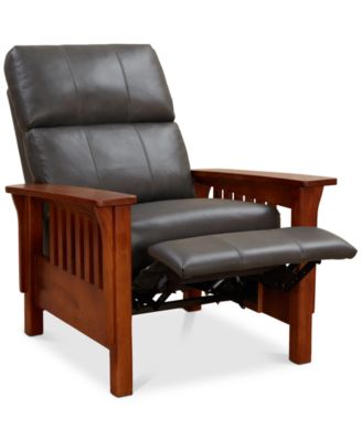 Harrison Leather Pushback Recliner, Created for Macy's