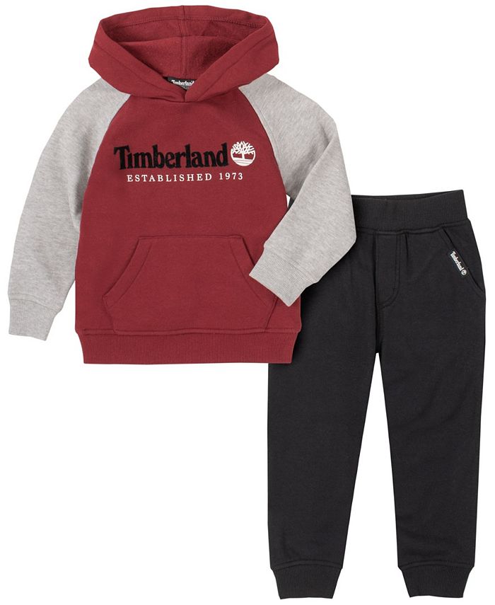 Timberland Little Boys 2 Piece Color Block Logo Hoodie Sweatsuit