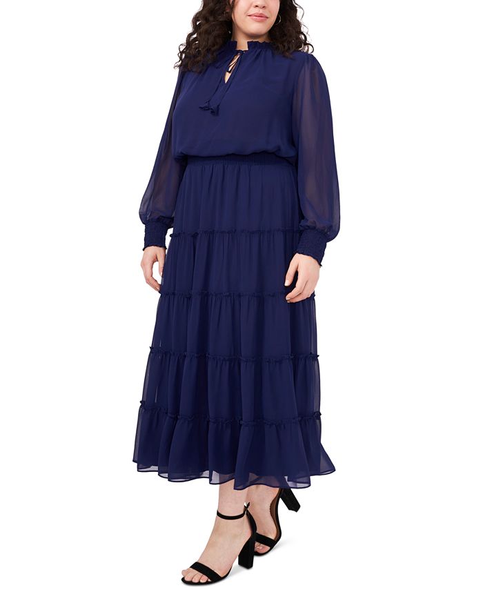MSK Plus Size Tiered Maxi Dress - Macy's