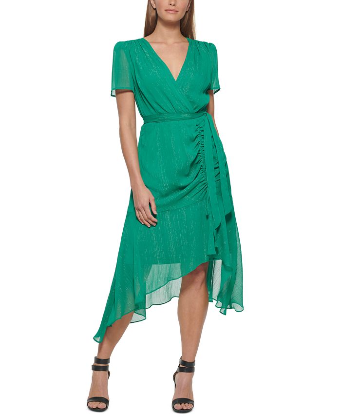 DKNY Lurex Ruched Midi Dress Macy s