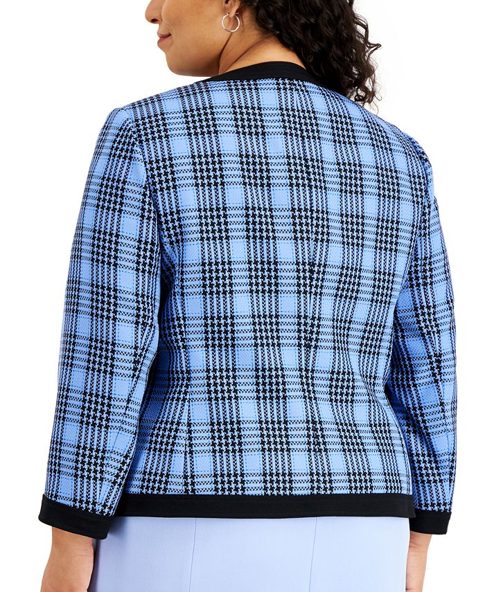Kasper Plus Size Framed Plaid Jacket Macy's