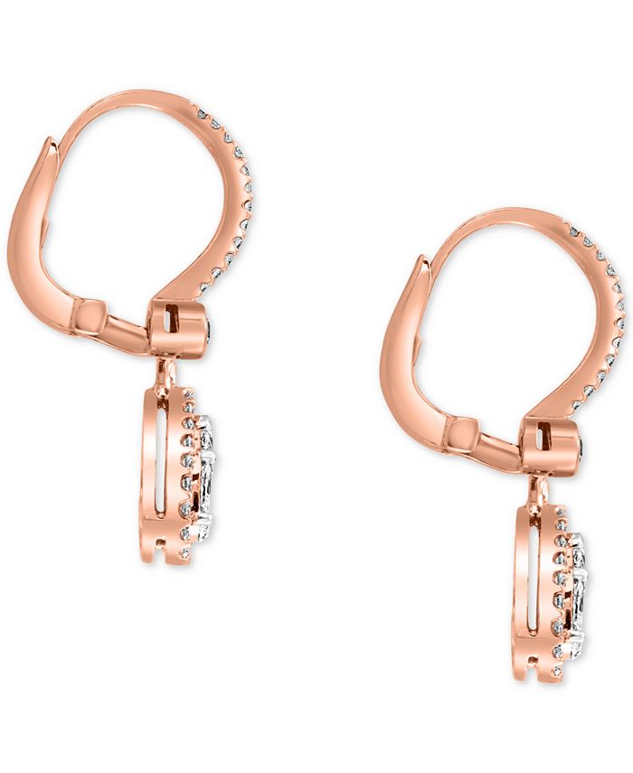 EFFY Collection - Diamond Multi-Shape Cluster Teardrop Drop Earrings (7/8 ct. t.w.) in 14k Rose Gold