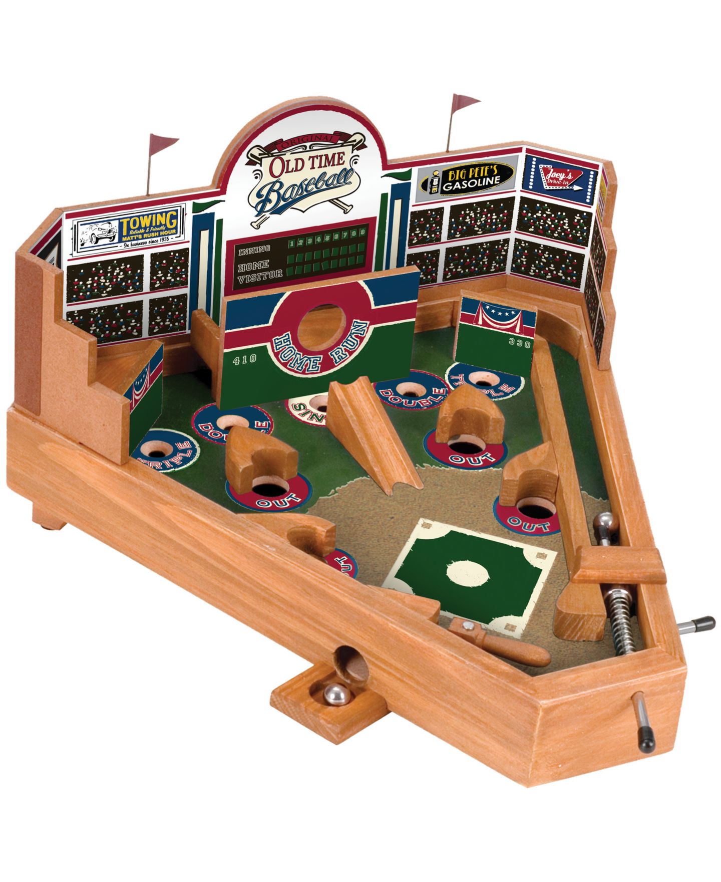 Детская настольная игра Front Porch Classics Old-Time Baseball Pinball Board Game, Ages 8+ — фото 2