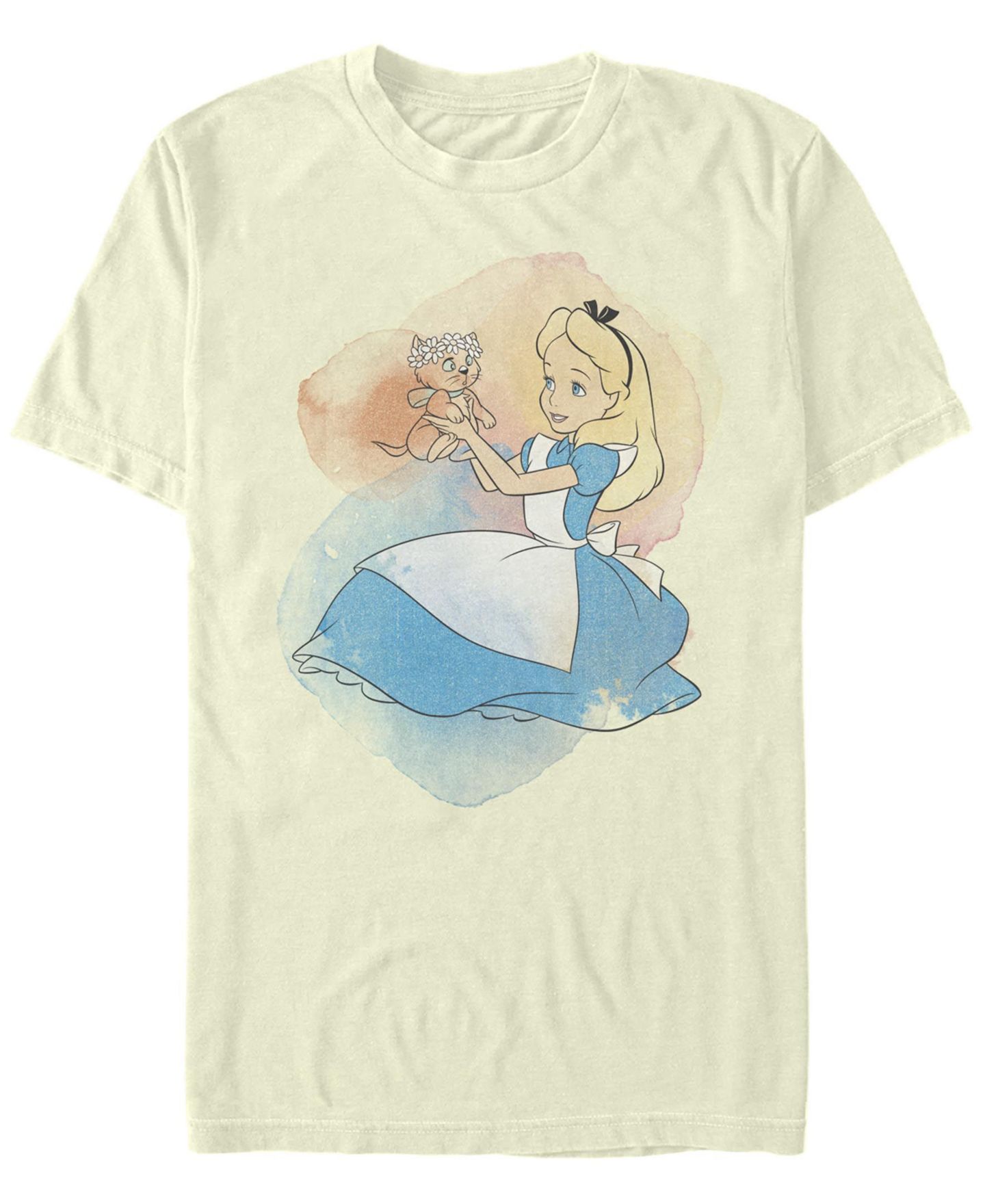 Мужская футболка Fifth Sun Alice in Wonderland Watercolor Short Sleeve, цвет: Натуральный — фото 1