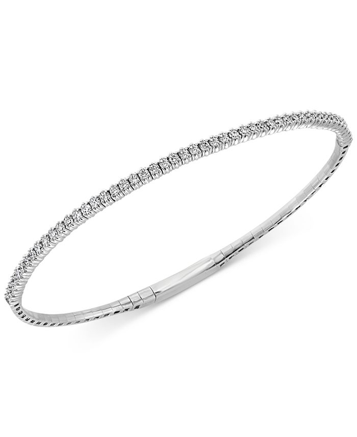 EFFY Collection - Diamond Skinny Bangle Bracelet (3/4 ct. t.w.) in 14k White Gold