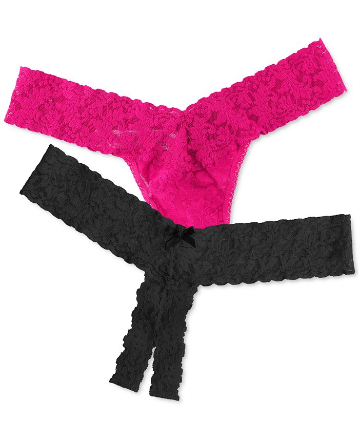 Hanky Panky Women's 2Pk. Giftable Naughty & Nice Thong Underwear 49NNPK & Reviews Bras