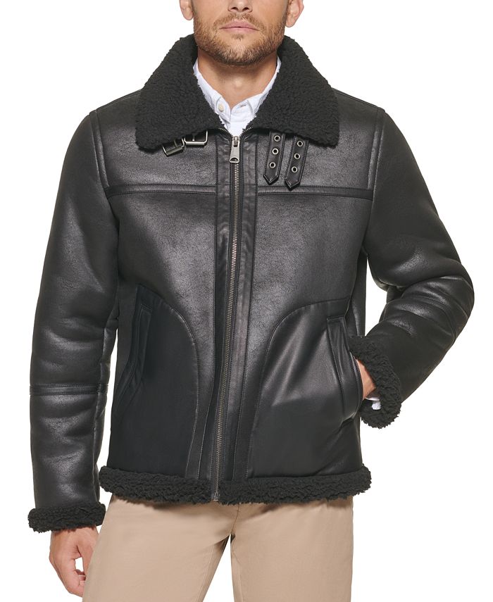 Tommy Hilfiger Mens Faux Leather Fleece Lined Shortie Jacket Created For Macys And Reviews 