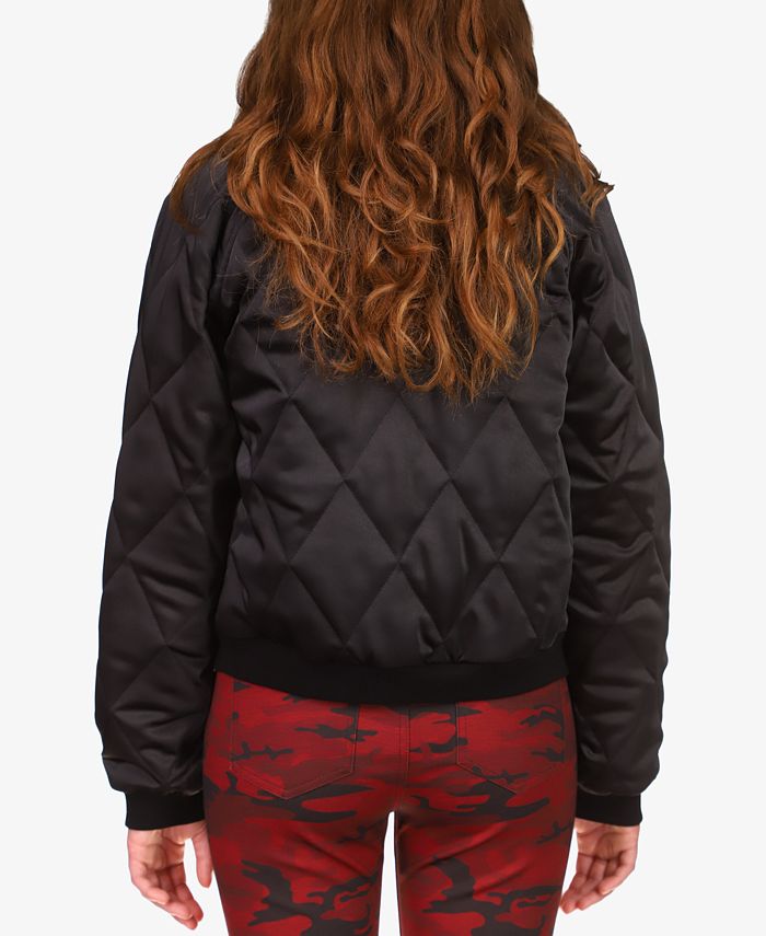 Sanctuary Quilted Satin Bomber Jacket Macy's