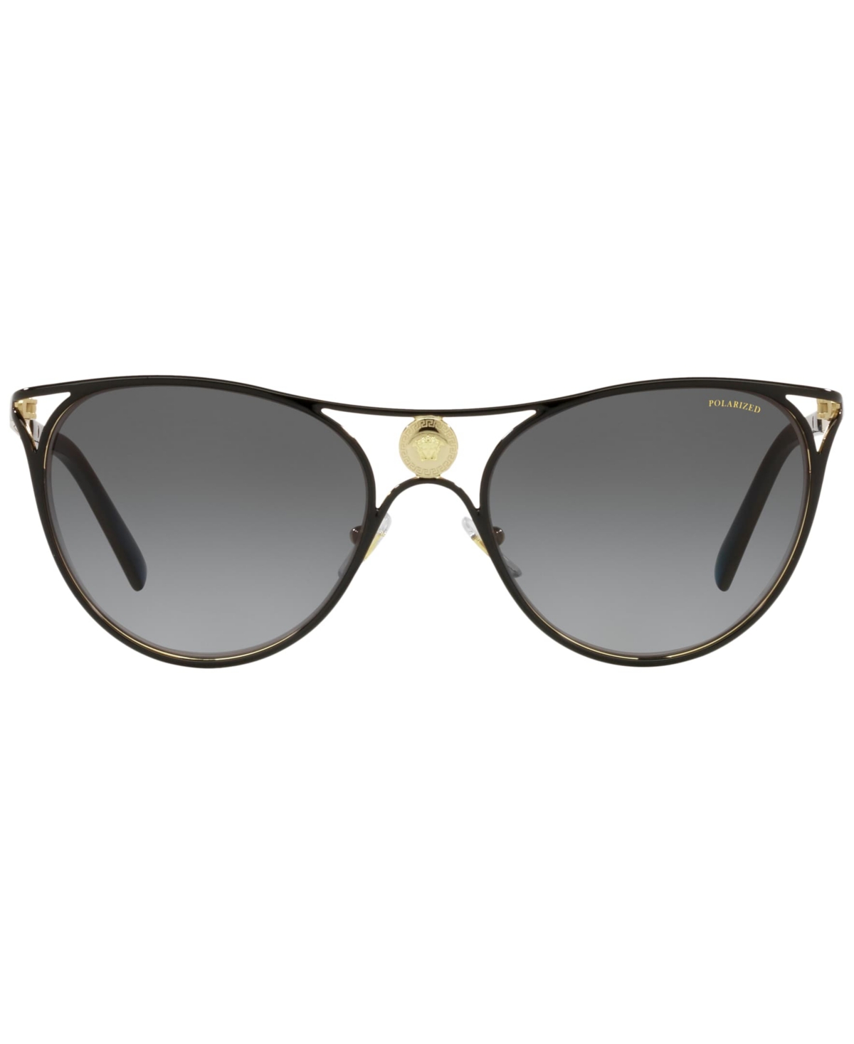 Shop Versace Women's Polarized Sunglasses, Ve2237 In Black,gold-tone