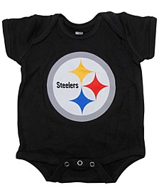 Newborn Black Pittsburgh Steelers Team Logo Bodysuit