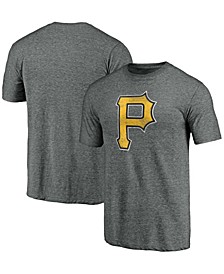 Men's Charcoal Pittsburgh Pirates Weathered Official Logo Tri-Blend T-shirt