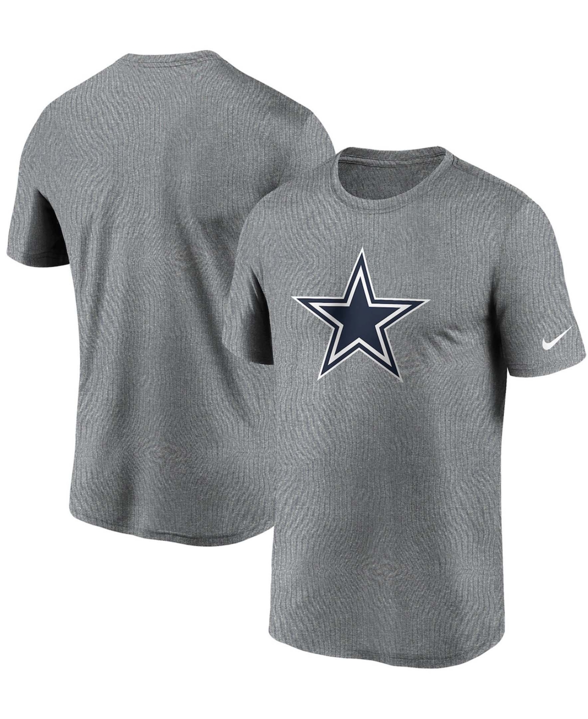 Men's Big and Tall Heathered Charcoal Dallas Cowboys Logo Essential Legend Performance T-shirt