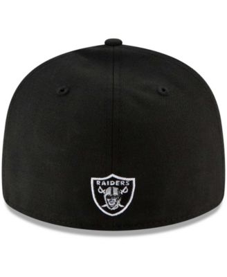 Men's Black Las Vegas Raiders Omaha Script Low Profile 59Fifty Fitted Hat