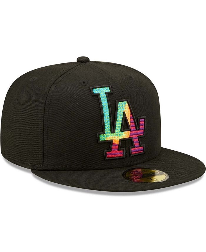 New Era Men's Black Los Angeles Dodgers Neon Fill 59Fifty Fitted Hat ...