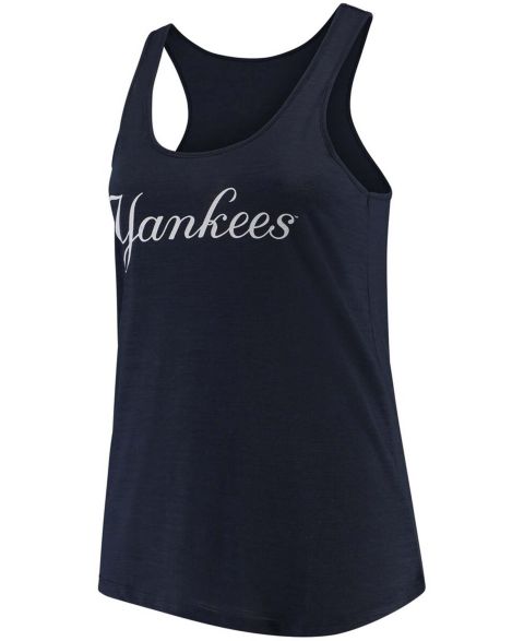 Женский топ Soft As A Grape Plus Size Navy New York Yankees Swing For The Fences Racerback