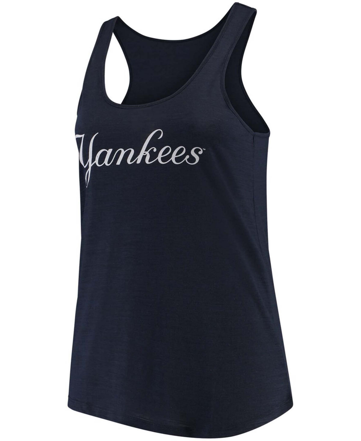 Women's Plus Size Navy New York Yankees Swing For The Fences Racerback Tank Top - Navy