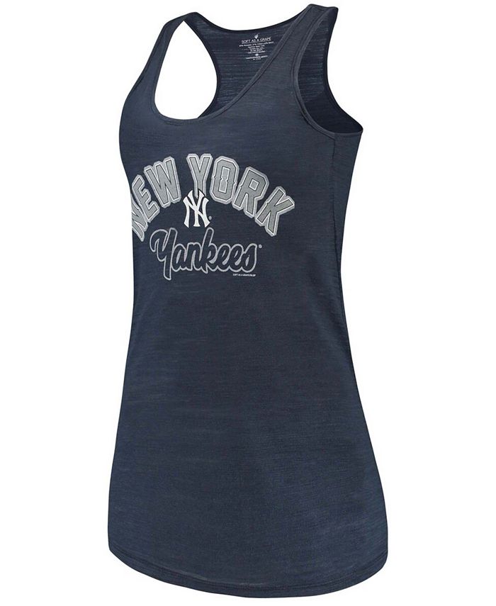 Women's Navy New York Yankees Plus Size Racerback Tank Top