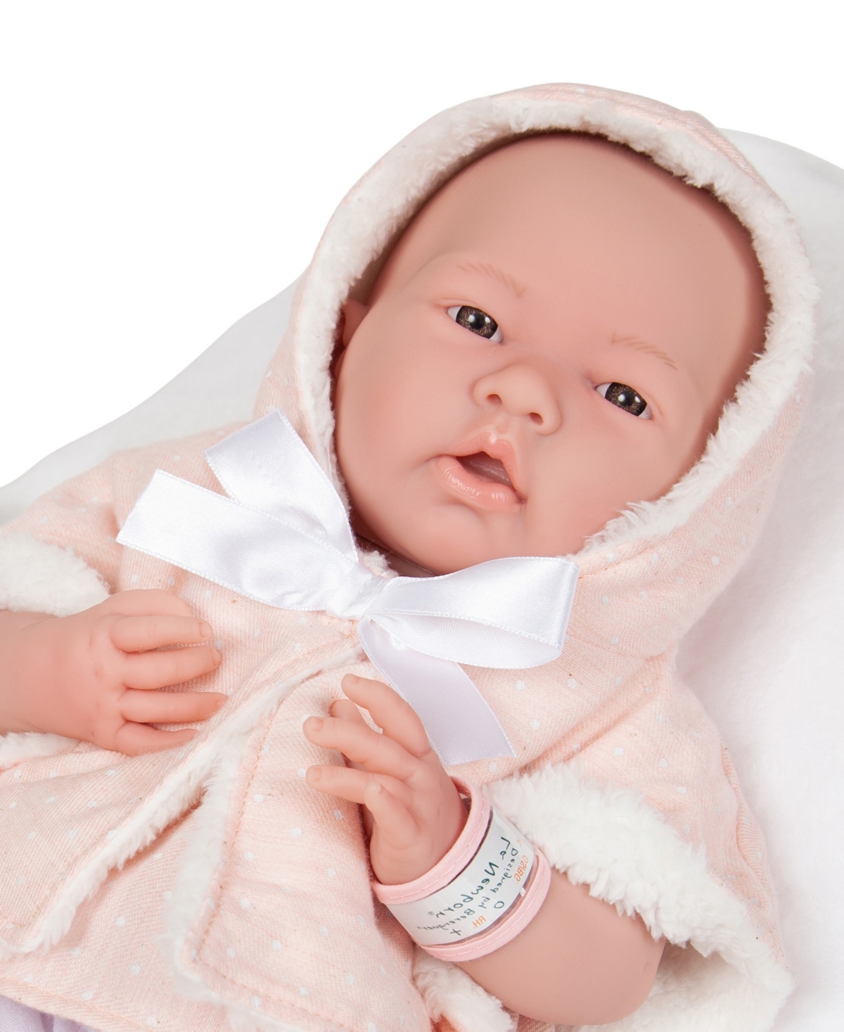 Shop Jc Toys La Newborn 15" Real Girl Baby Doll With Teddy Bear Set, 9 Pieces In Blush