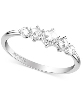 ArtCarved - Diamond Rose-Cut Graduated Wedding Band (3/8 ct. t.w.) in 14k Gold