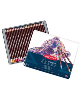 Derwent Coloursoft Pencil Tin Set, 24 Pencils